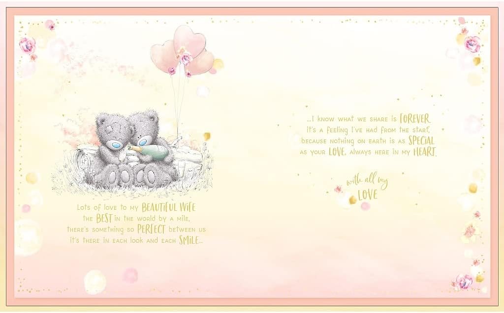 Bears with Flowers Wife Luxury Boxed Birthday Card