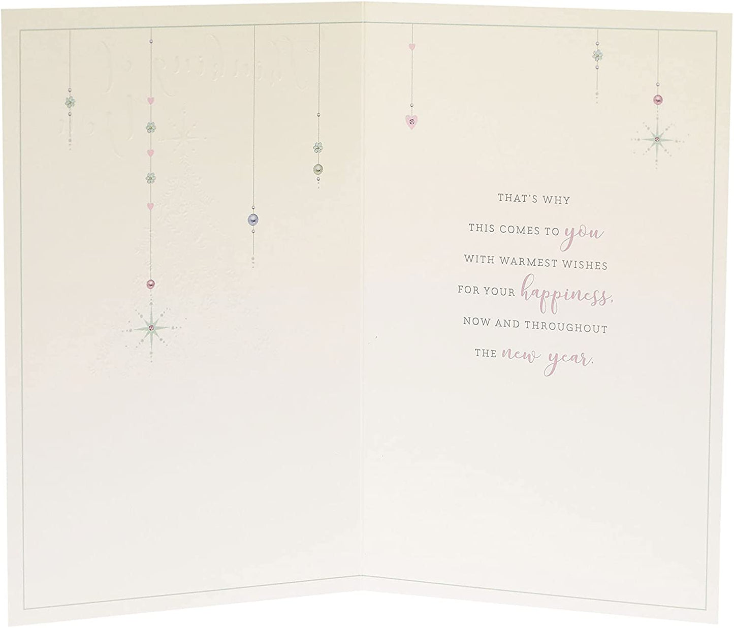 Thinking Of You Christmas Card Gold Foil Decorative Tree From The The Gibson Range Foiled & Embossed Finish