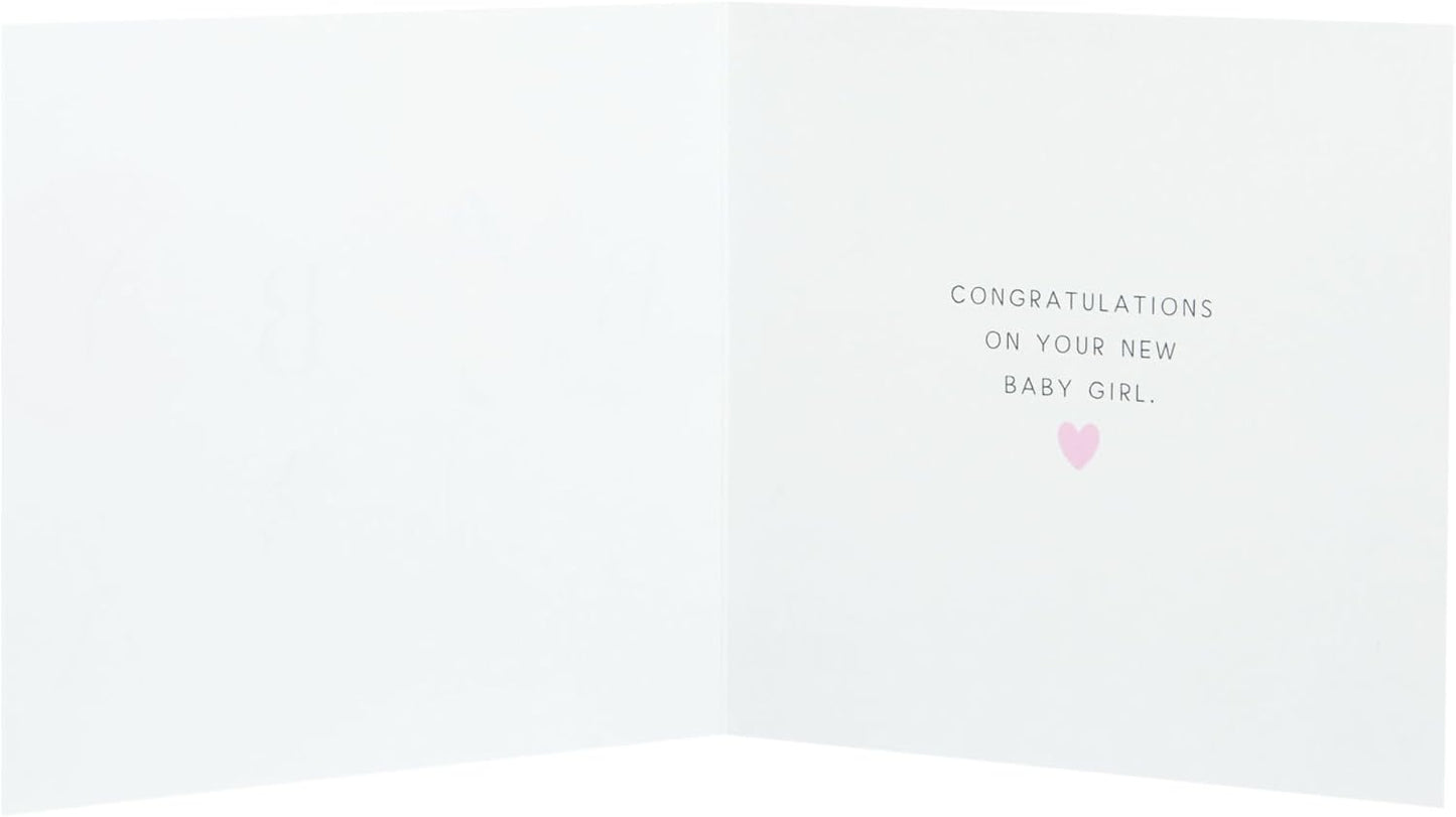 Balloons Design New Baby Girl Congratulations Card