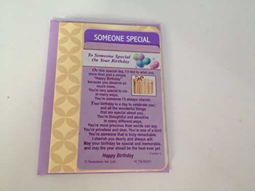 To Someone Special on Your Birthday ....Wallet Card (Sentimental Keepsake Wallet / Purse Card)