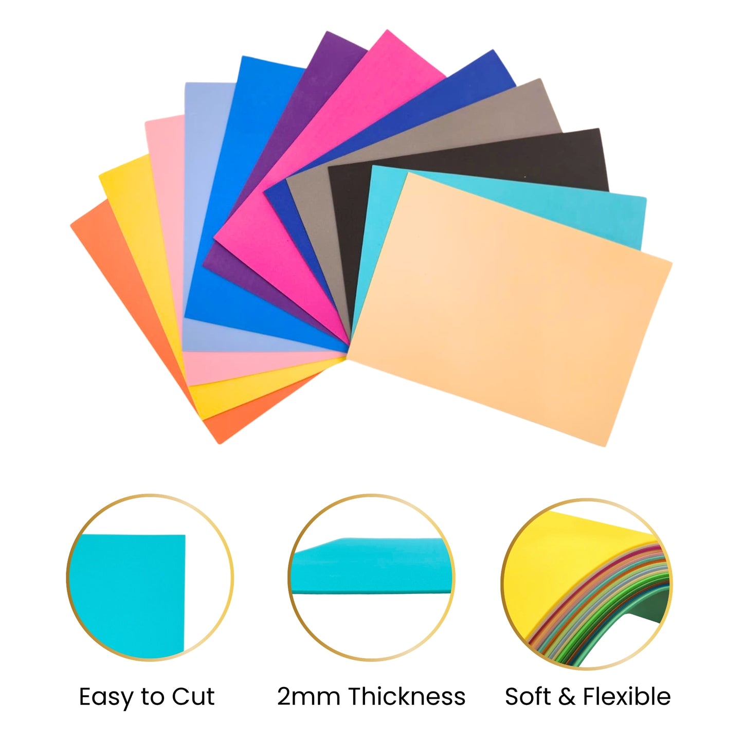 Bulk Pack of 220 A5 Assorted Coloured EVA Foam Sheets