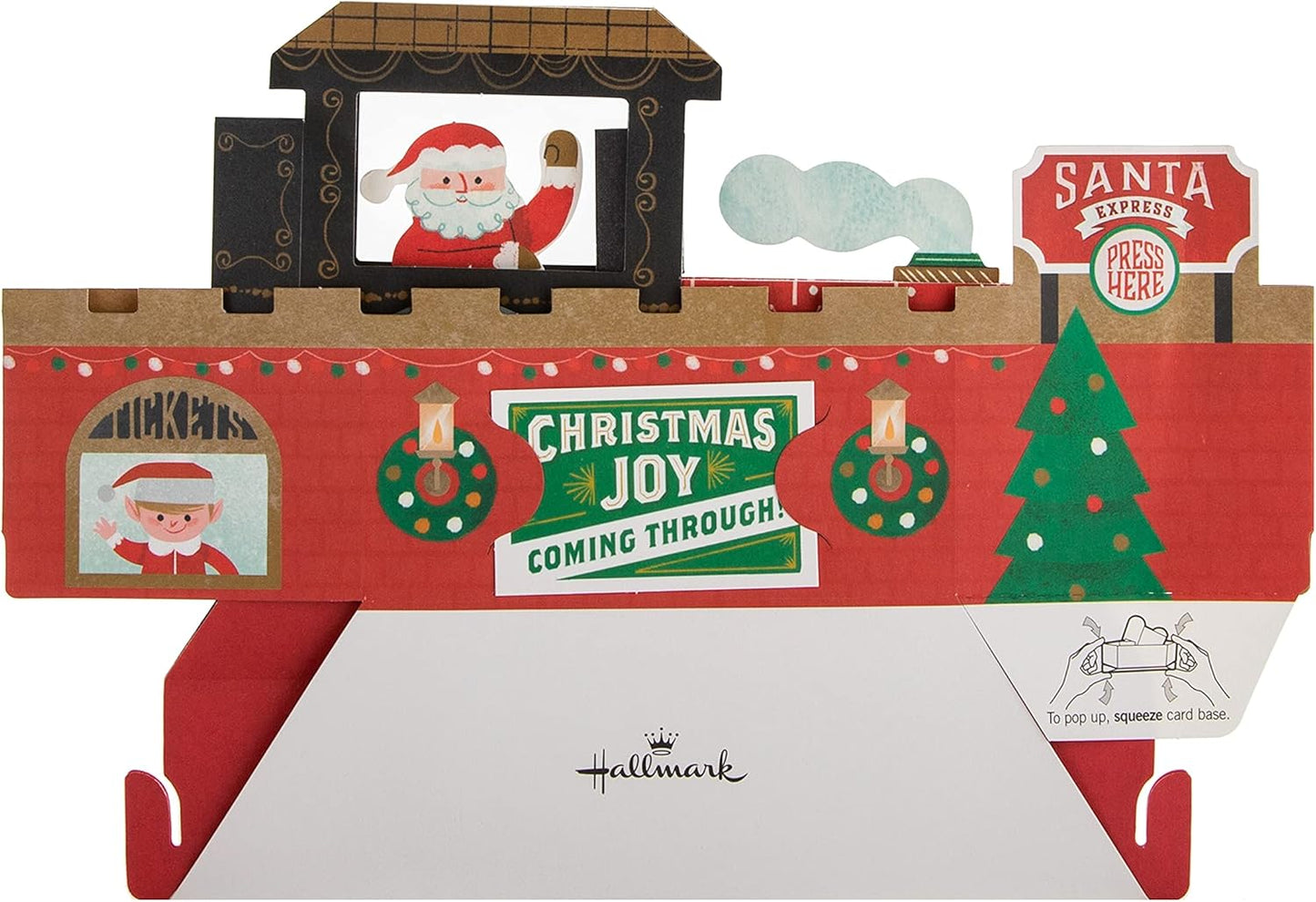 Santa's Polar Express Musical Motion Wheel Pop Up 3D Christmas Card