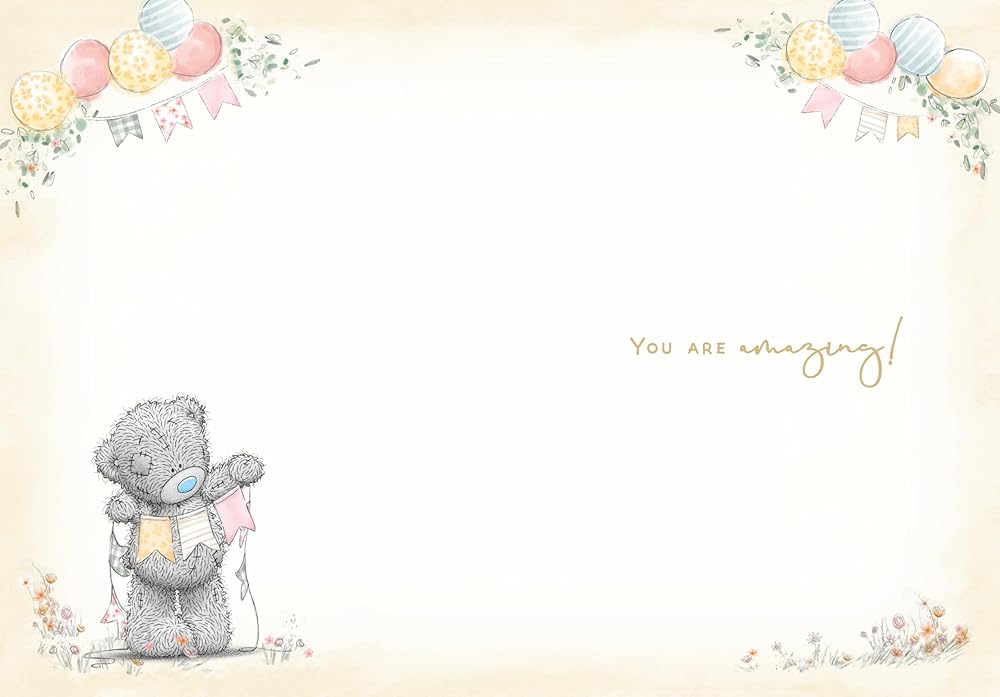 Bear With Balloons Congratulations Card
