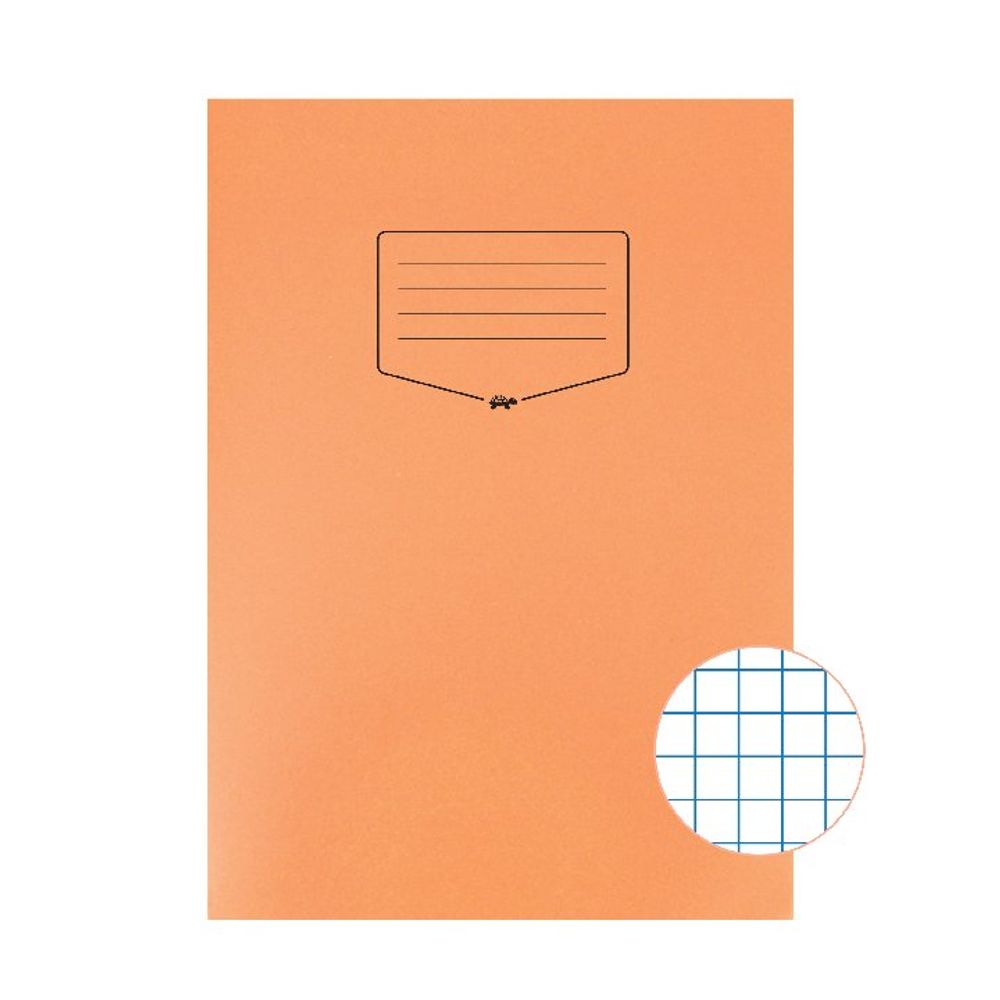 Tough Shell Covers A4 Orange Exercise Books with 7mm Squares