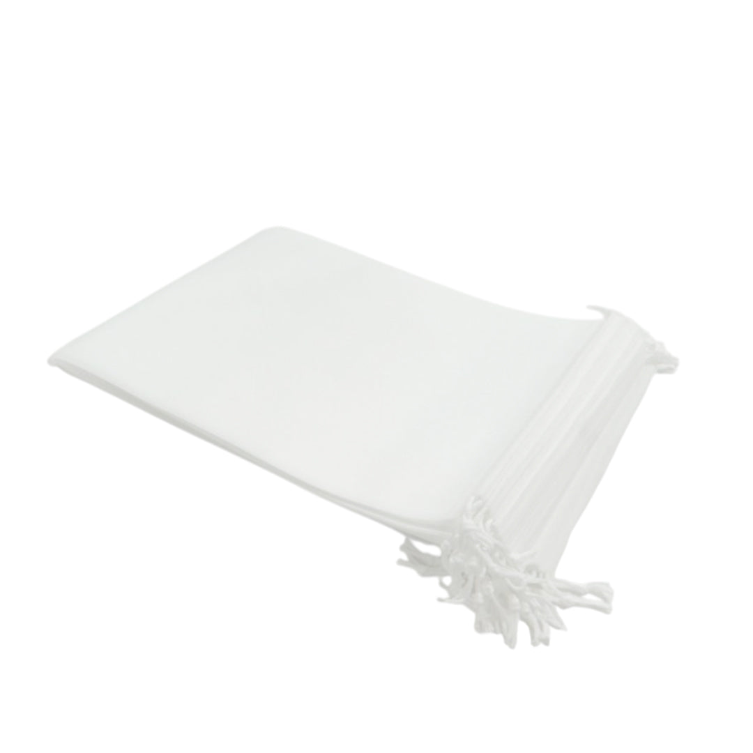 Pack of 25 White Coloured 32x22cm Non-Woven Drawstring Bags
