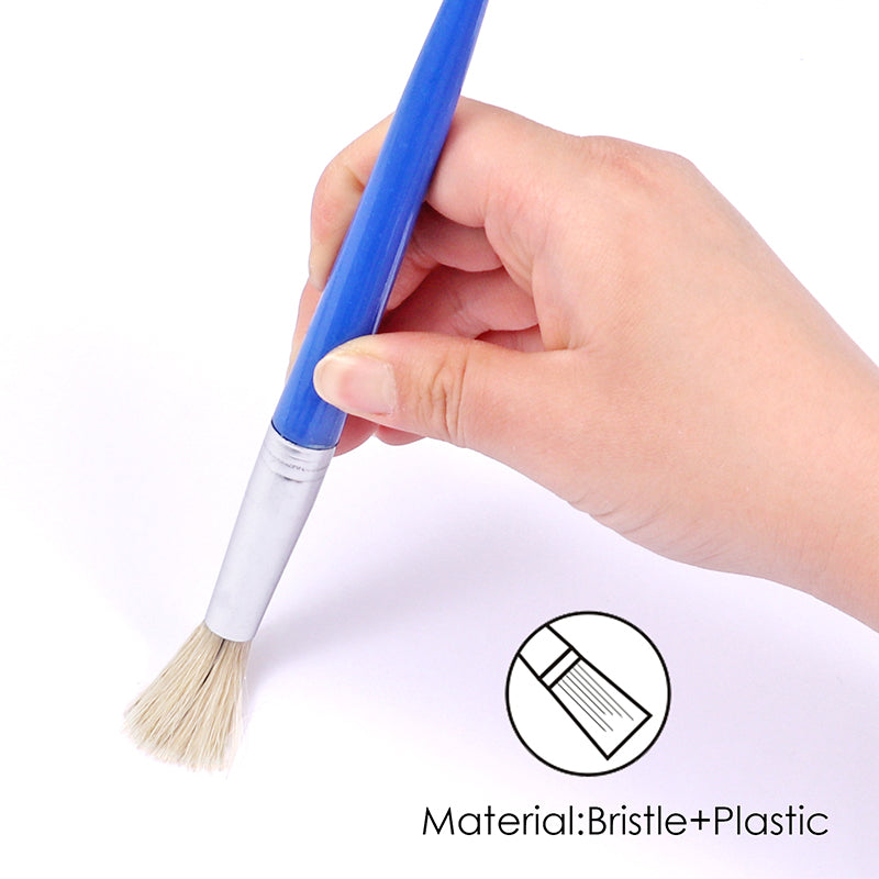 Pack of 12 Bristle Head And Chunky Plastic Body Artist Brushes
