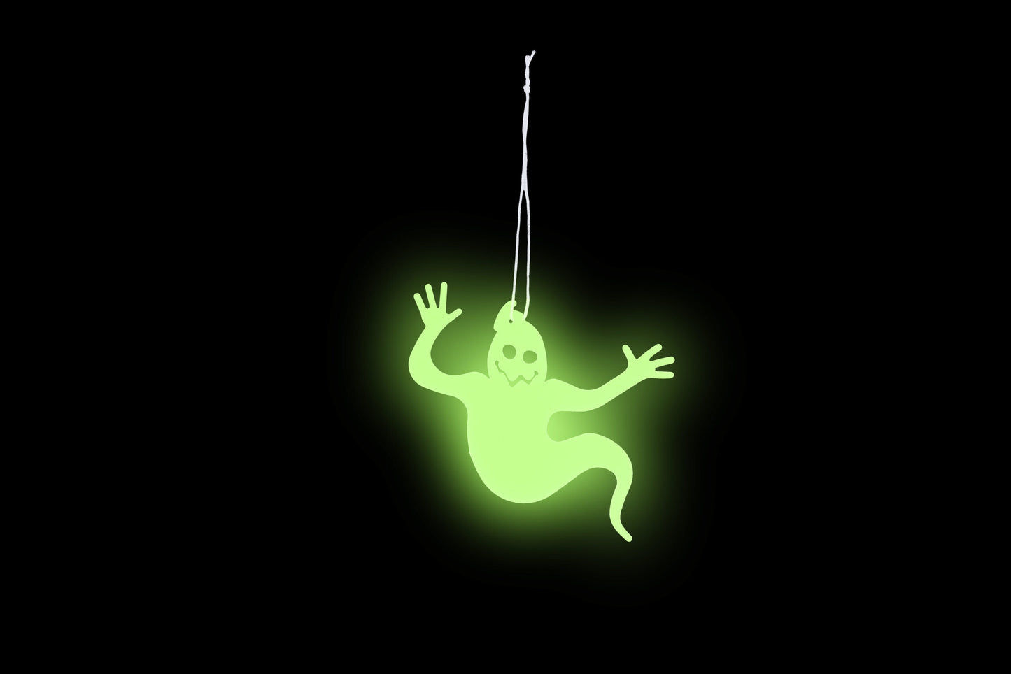 Pack of 36 Glow in the Dark Hanging Ghosts - Haunted House Halloween Decoration Trick or Treat Party Bag Fillers