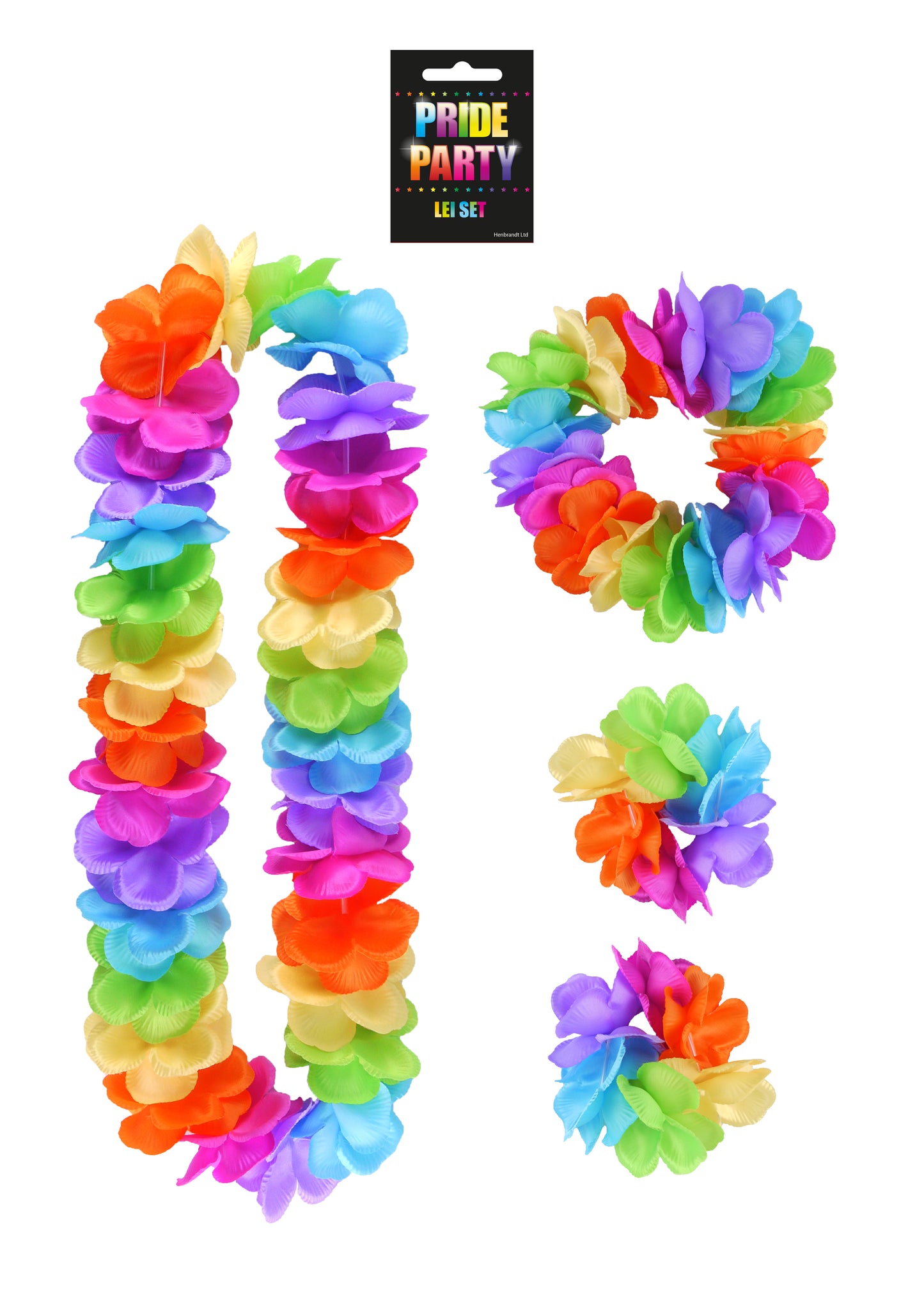 12 Pack of 4 Pieces Hula Lei Pride Sets