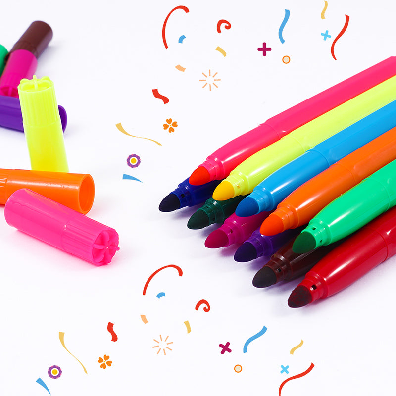 Pack of 36 Assorted Colour Jumbo Water Colour Felt Tip Pens