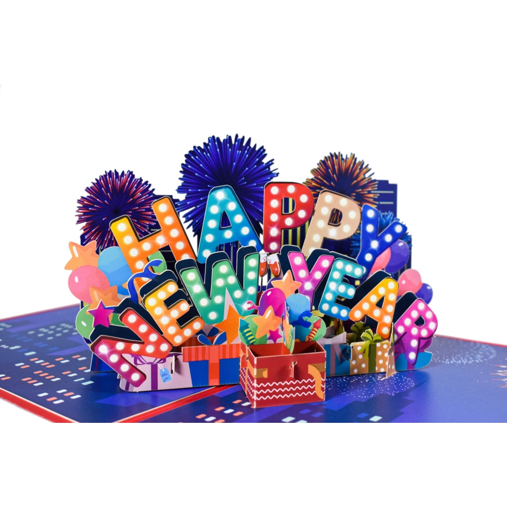 Midnight Magic New Year’s 3D Pop Up Greeting Card