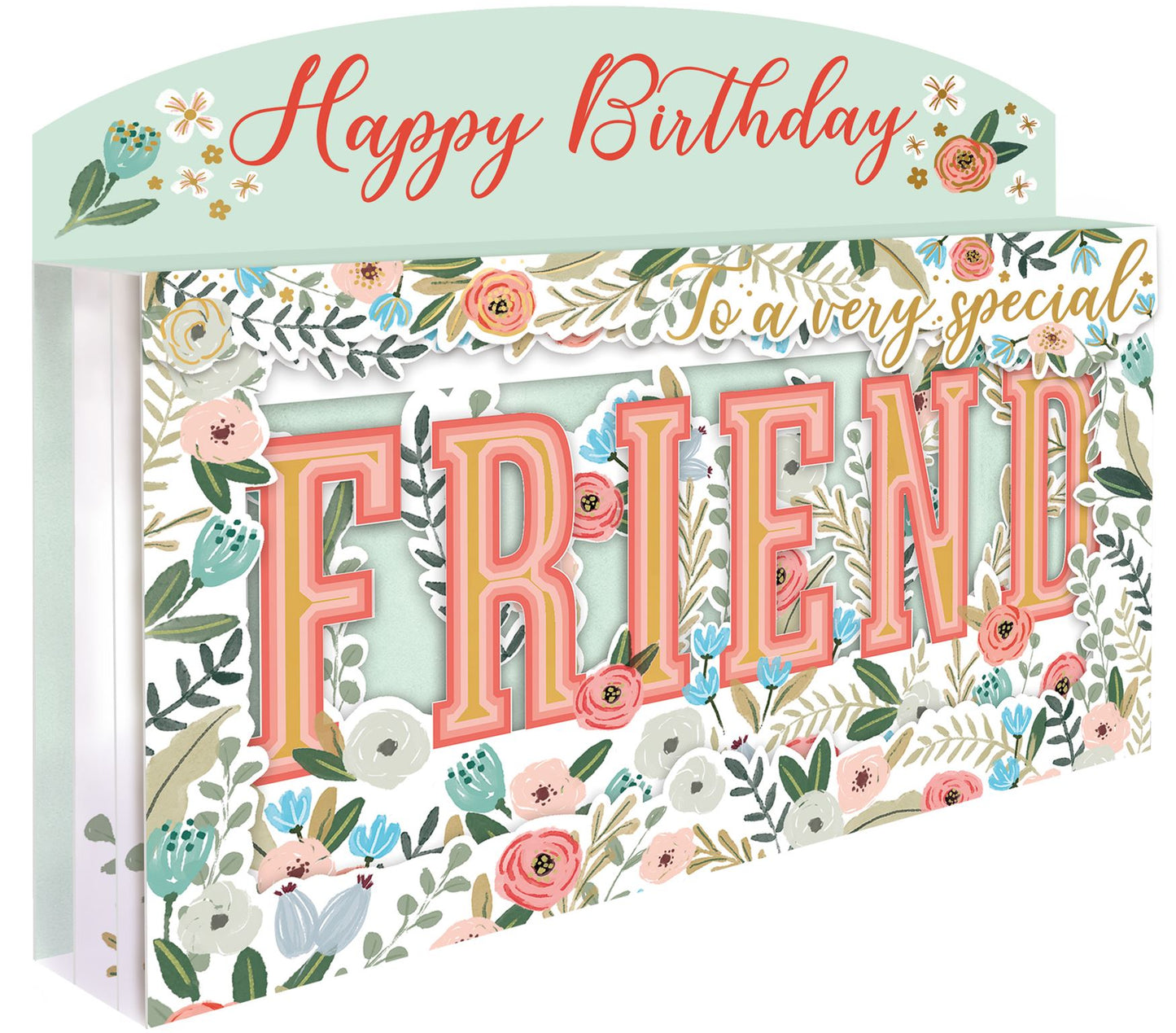 Friend Lettering 3D Birthday Card