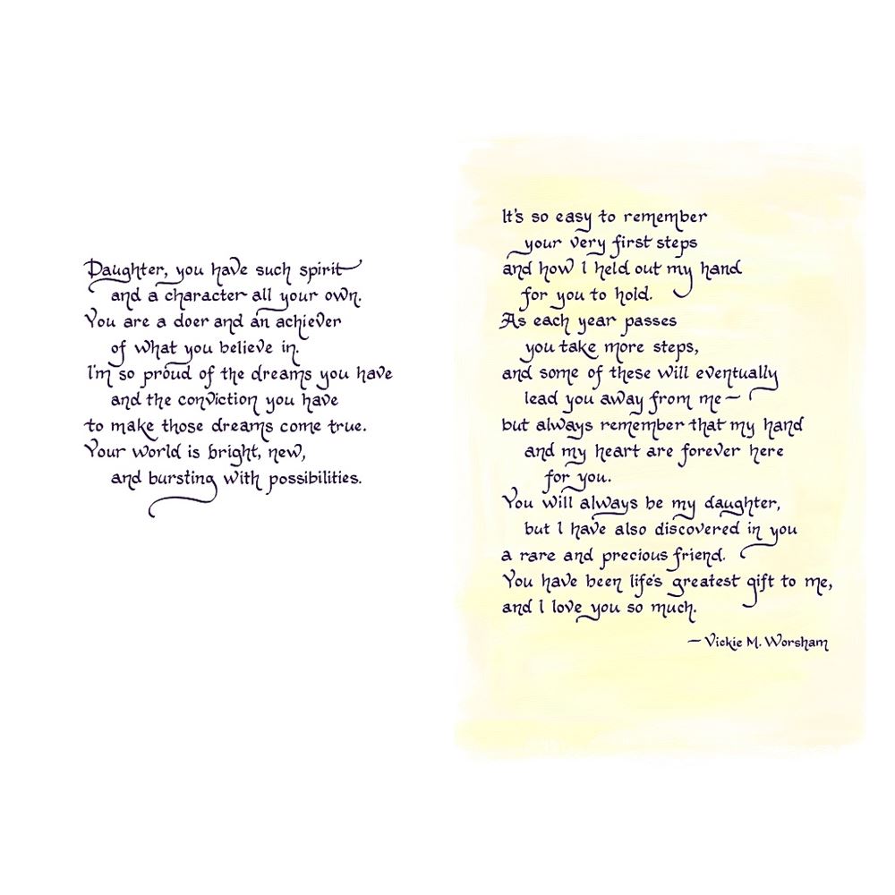 Daughter You Are Lifes Greatest Gift Sentimental Verses Keepsake Greeting Card