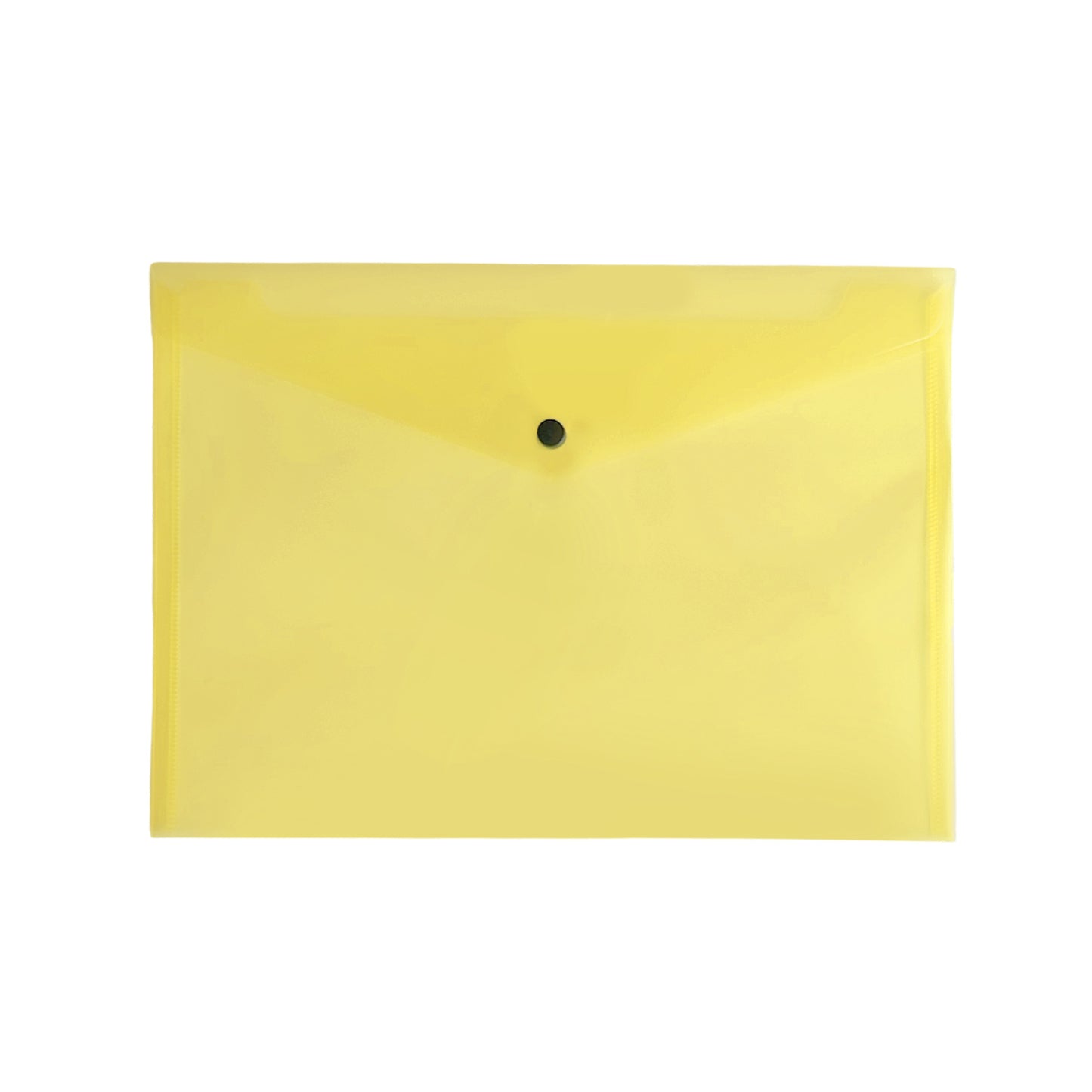 Pack of 12 Janrax A4 Yellow Document Wallets - Button Stud Folder