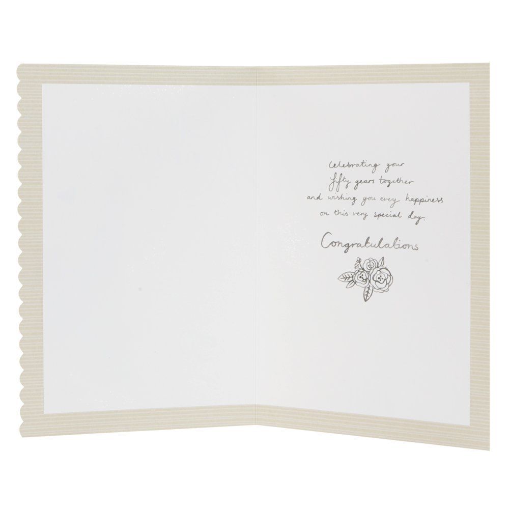 Golden Anniversary Traditional Glitter 3D Attachment Card 50th