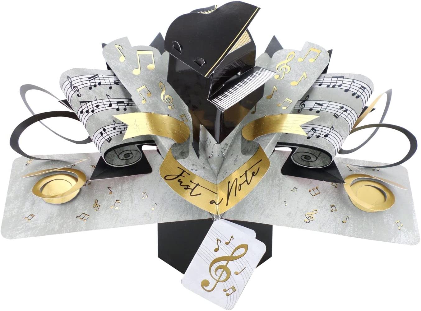 Piano Pop Up Greeting Card Just A Note Birthday 3D Card