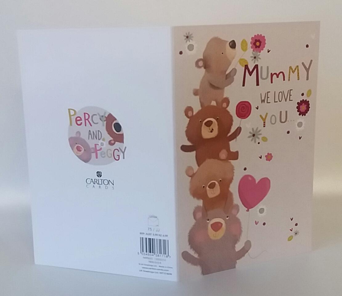 Mummy We Love You Adorable Bears Mother's Day Card From All Of Us
