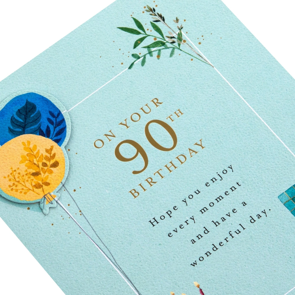 Balloons & Gifts Design 90th Birthday Card