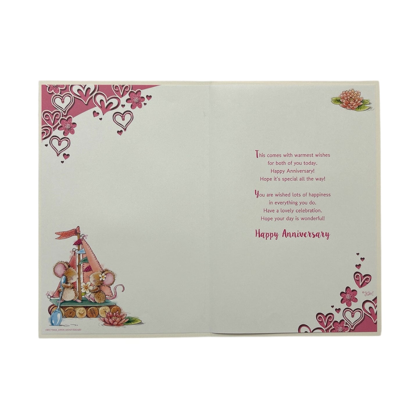 Sister & Brother-In-Law Yacht and Hearts Design Anniversary Card