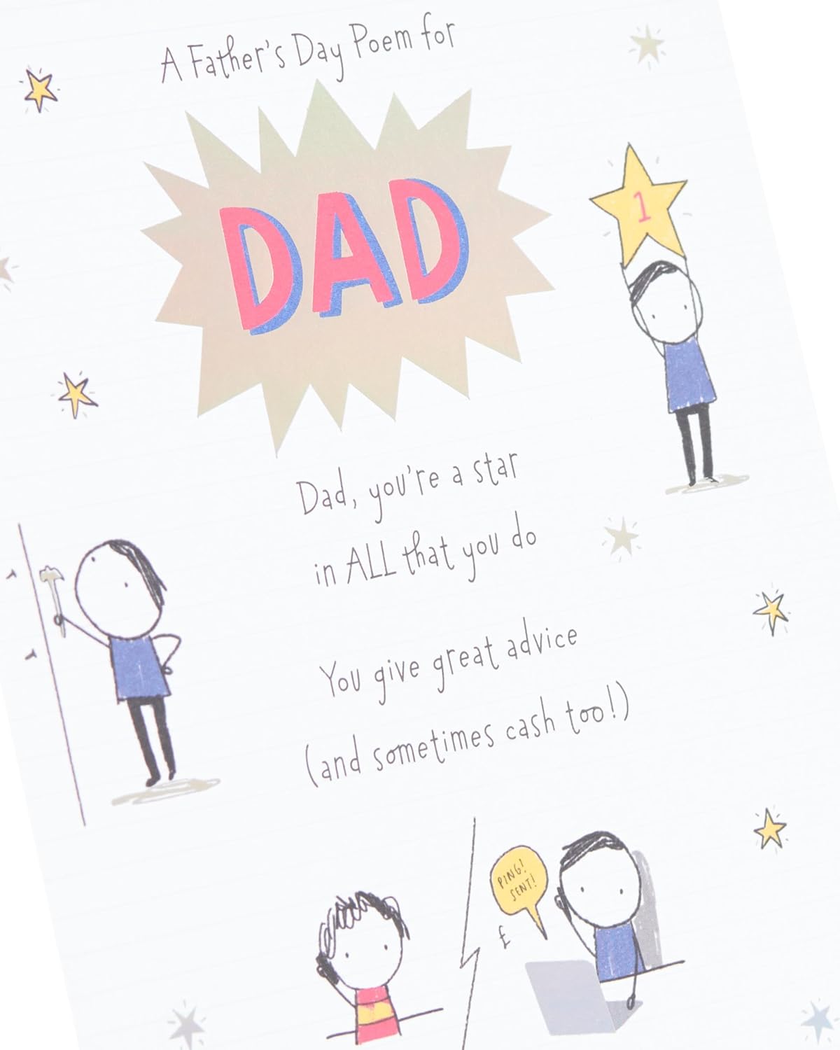 Sweet Poem Design For Dad Father's Day Card