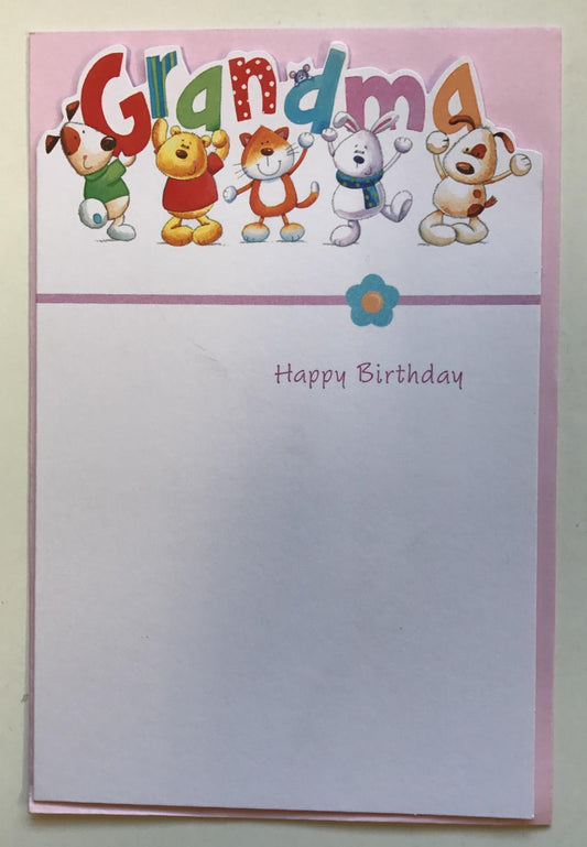 Cute Die-cut Grandma Birthday Card 
