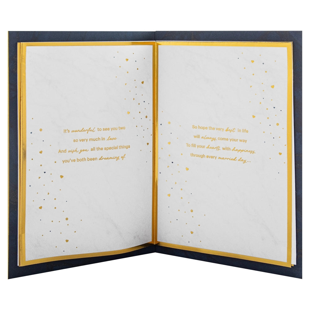 Light Patterned Design with Heart Couple Wedding Congratulations Card