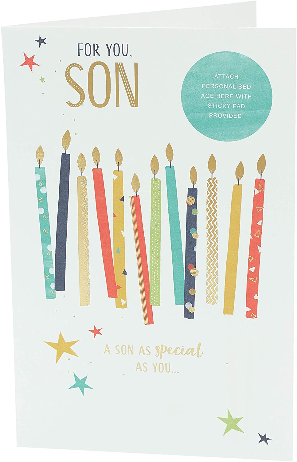 Son 13th and 16th Personalised Birthday Card Fire Candles