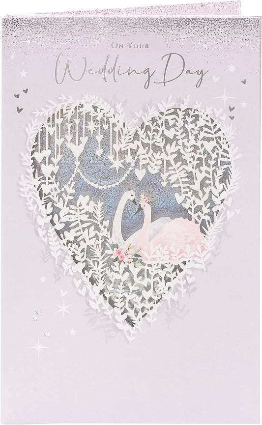 Swan Design Wedding Congratulations Card