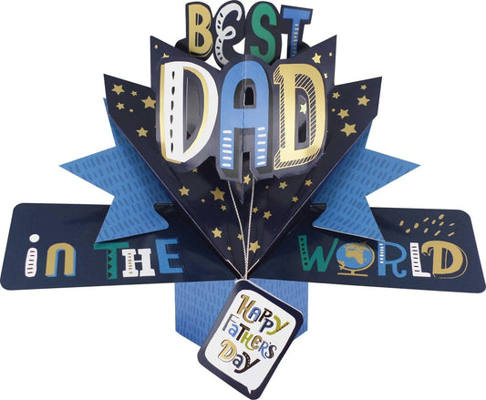 Best Dad In The World 3D Pop Up Father's Day Greeting Card
