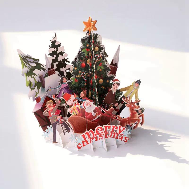 Wonderland Cheerful Party 3D Pop Up Christmas Card