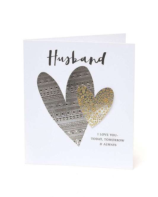 Two Heart Husband Anniversary Card