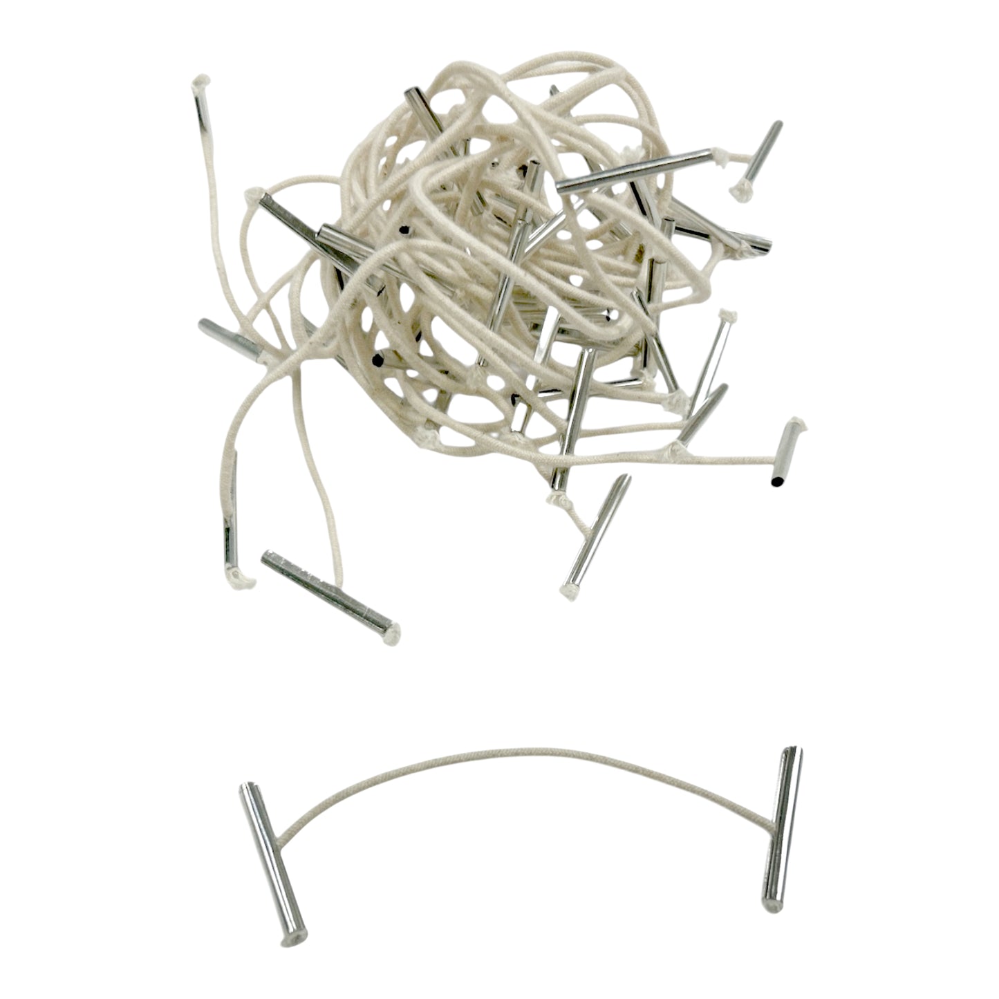 Pack of 500 Elastic White 76mm Metal End Treasury Tags