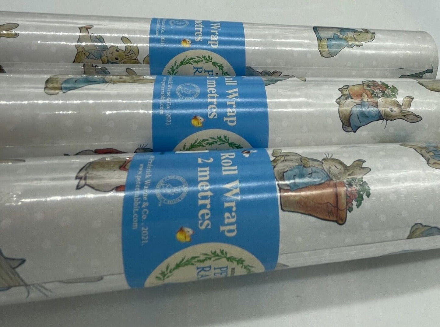 Peter Rabbit Wrapping Paper 3 x 2 metre rolls for Birthday Christmas Christening