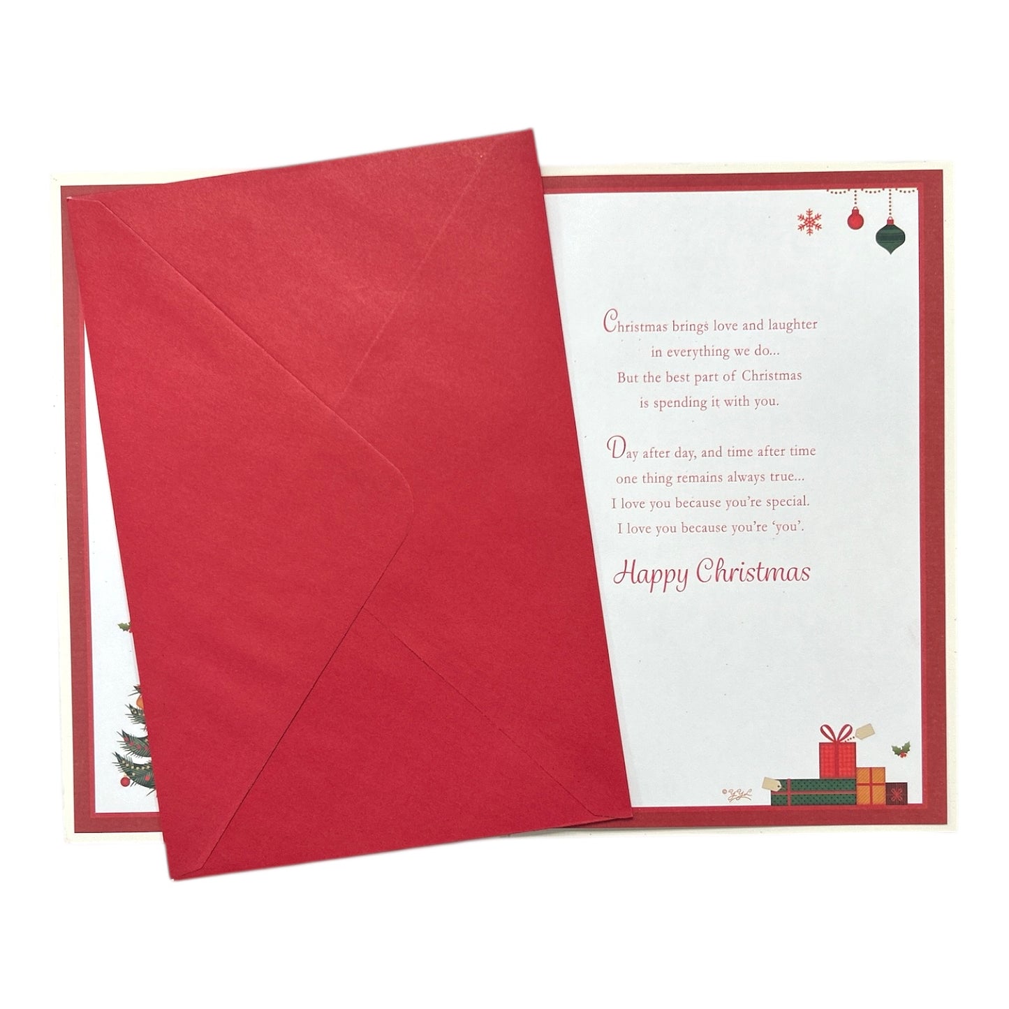 For The One I Love Gold Frame Design Christmas Card