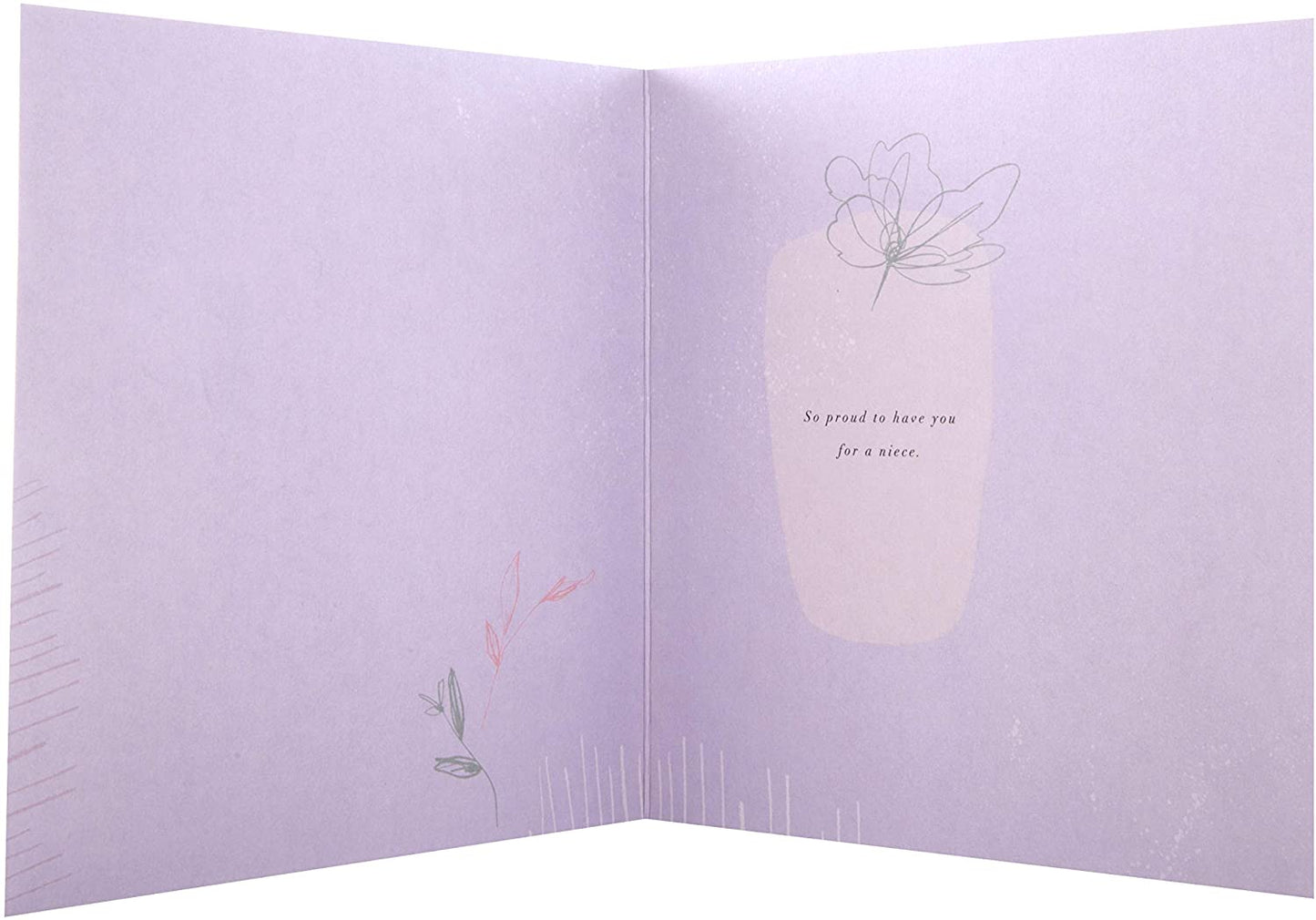 Birthday Card for Niece Contemporary Floral Design With Heartfelt Message