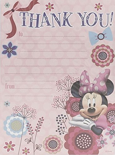MINNIE MOUSE PACK OF 20 THANK YOU SHEETS DISNEY CHILD CHARACTER GIRL'S [DC}