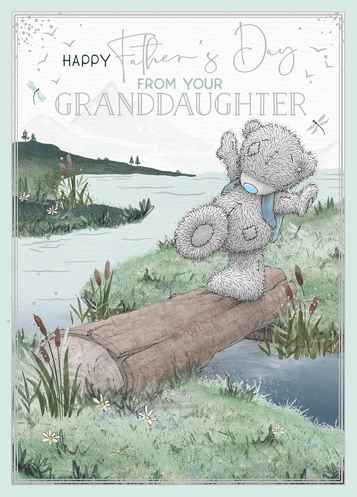 Bear on Log From Your Granddaughter Father's Day Card