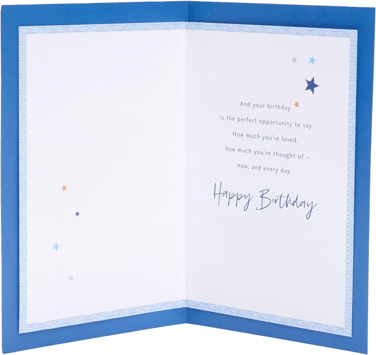 Blue & Gold Cake Design Grandson Birthday Card
