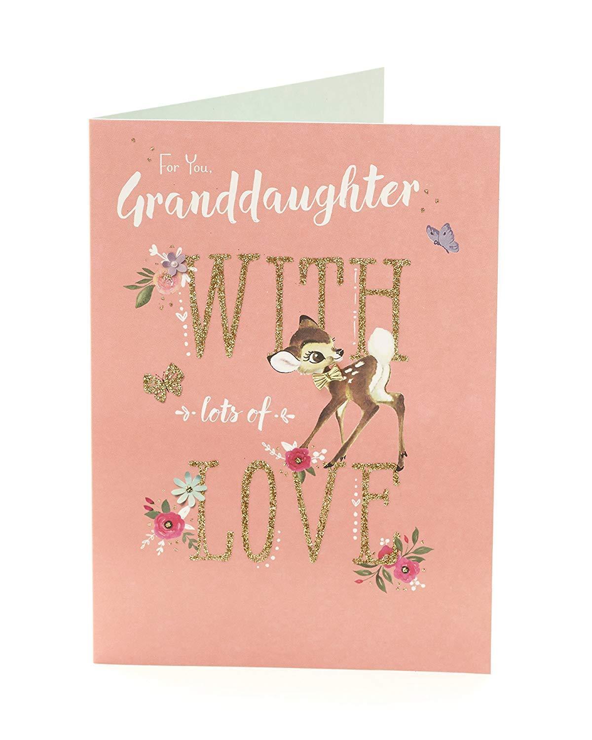 Disney Bambi Granddaughter Birthday Card 