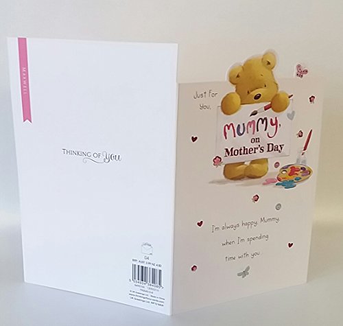 Mummy on Mother's Day Adorable Bear Die Cut New Greeting Card