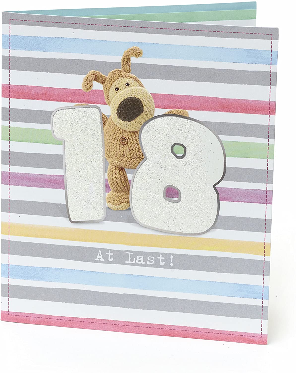 Colourful Stripes 18th Boofle Birthday Card For Him Or Her