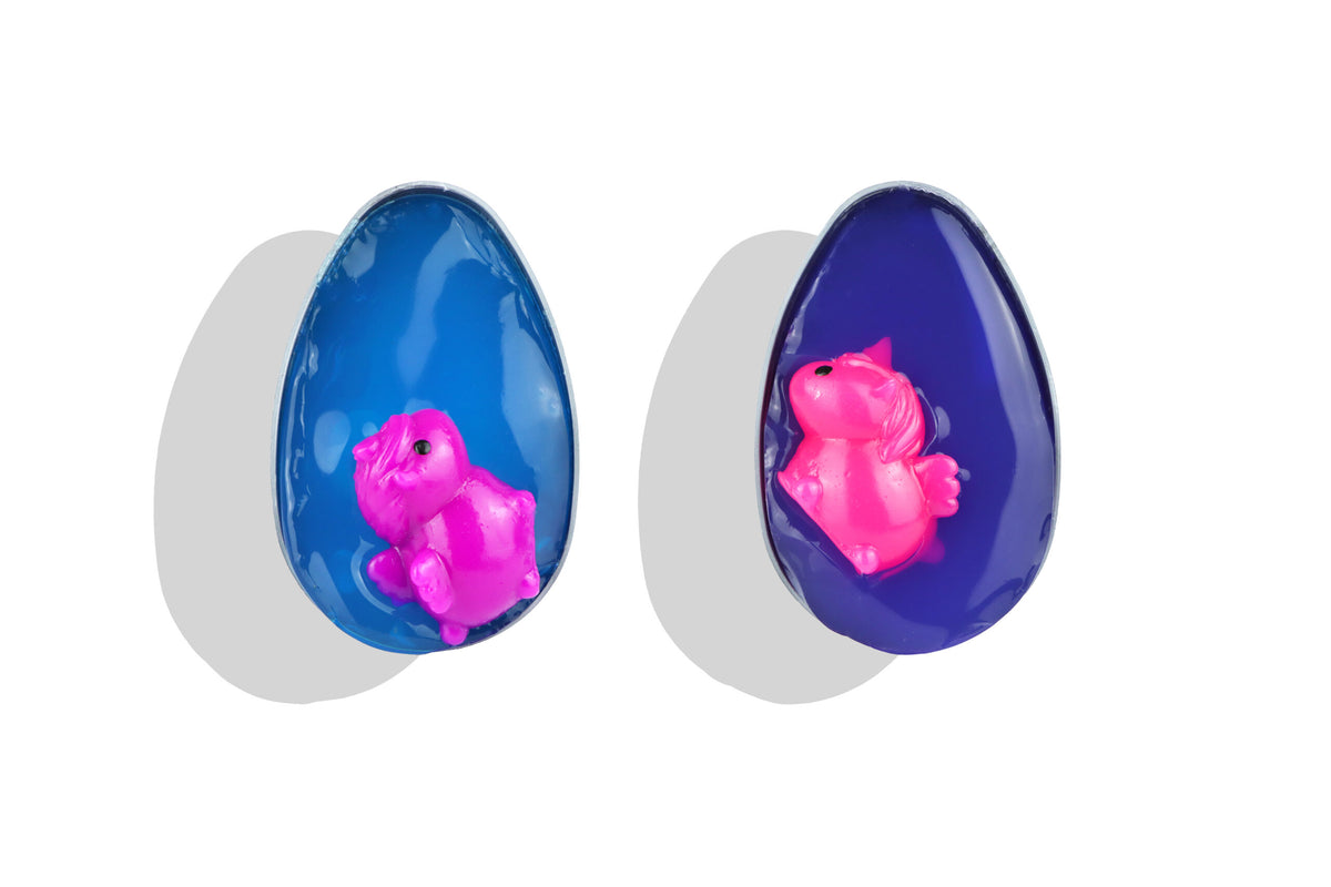 Single Unicorn Egg with Squishy Baby Unicorn in Slime