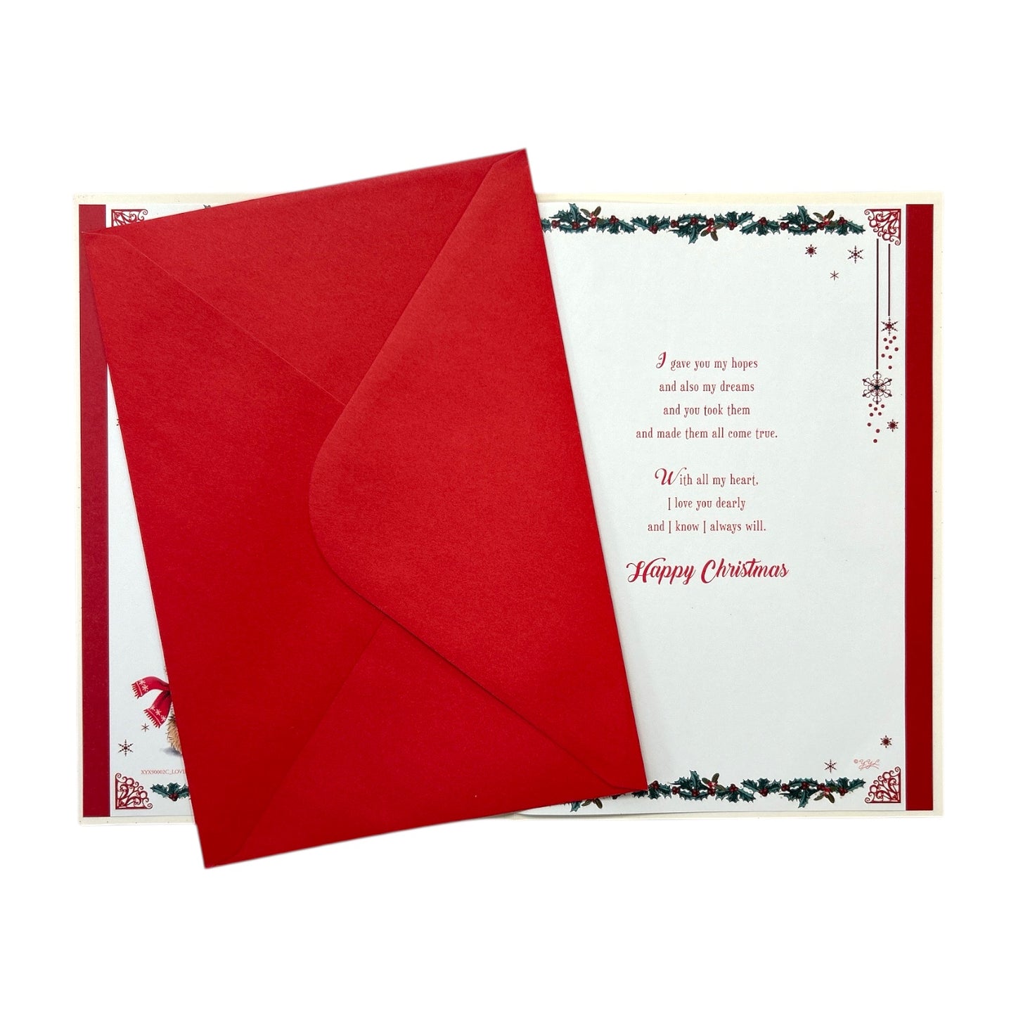 With Love To My Boyfriend Bears With Gift Christmas Card