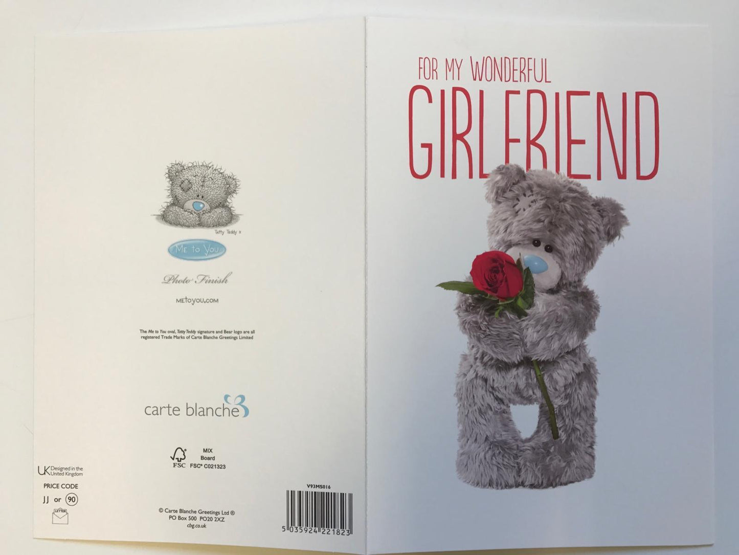 Wonderful Girlfriend Me to You Bear Valentines Day Card