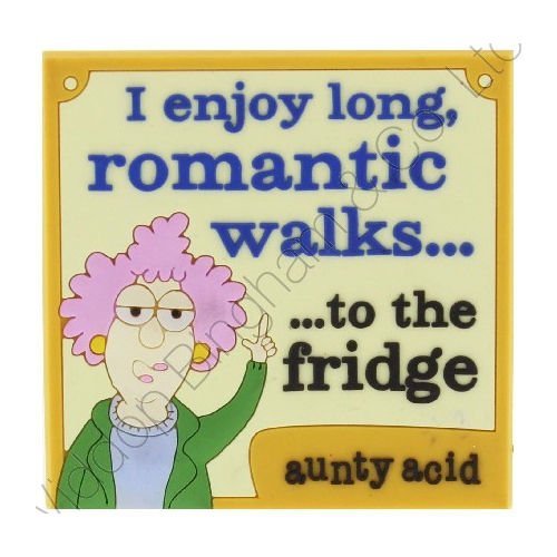 Aunty Acid Rubber Fridge Magnet I Enjoy Long Walks {DNL EBAY}