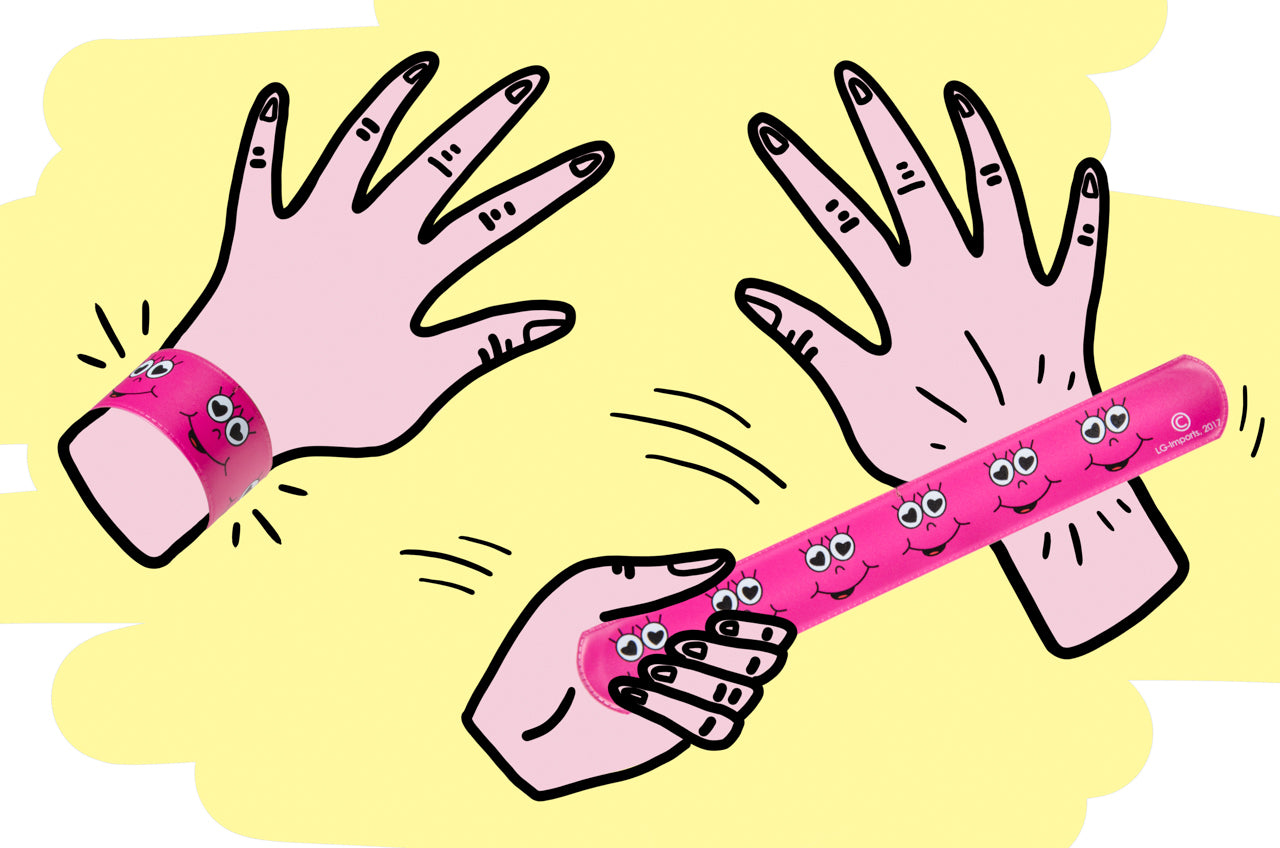 Pack of 12 Emotion Face Snap Bracelets