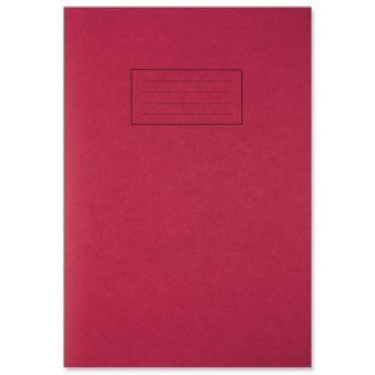 A4 Red Exercise Book - Lined with Margin