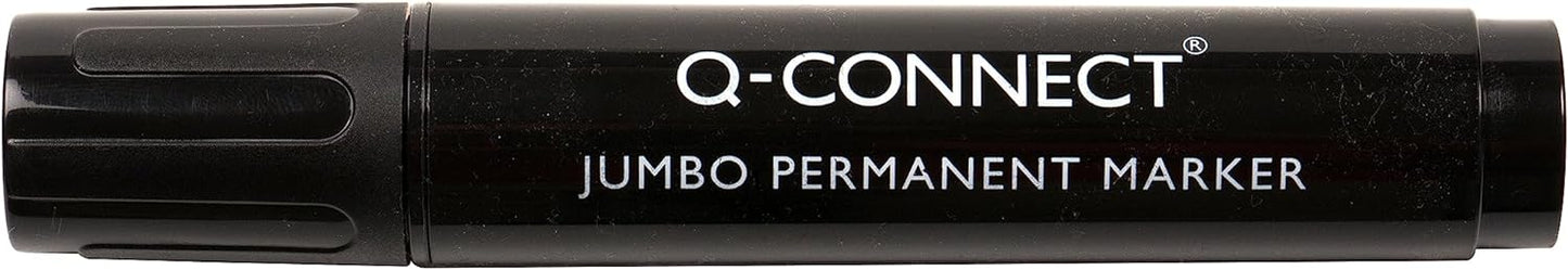 Pack of 10 Jumbo Permanent Chisel Tip Black Marker Pens