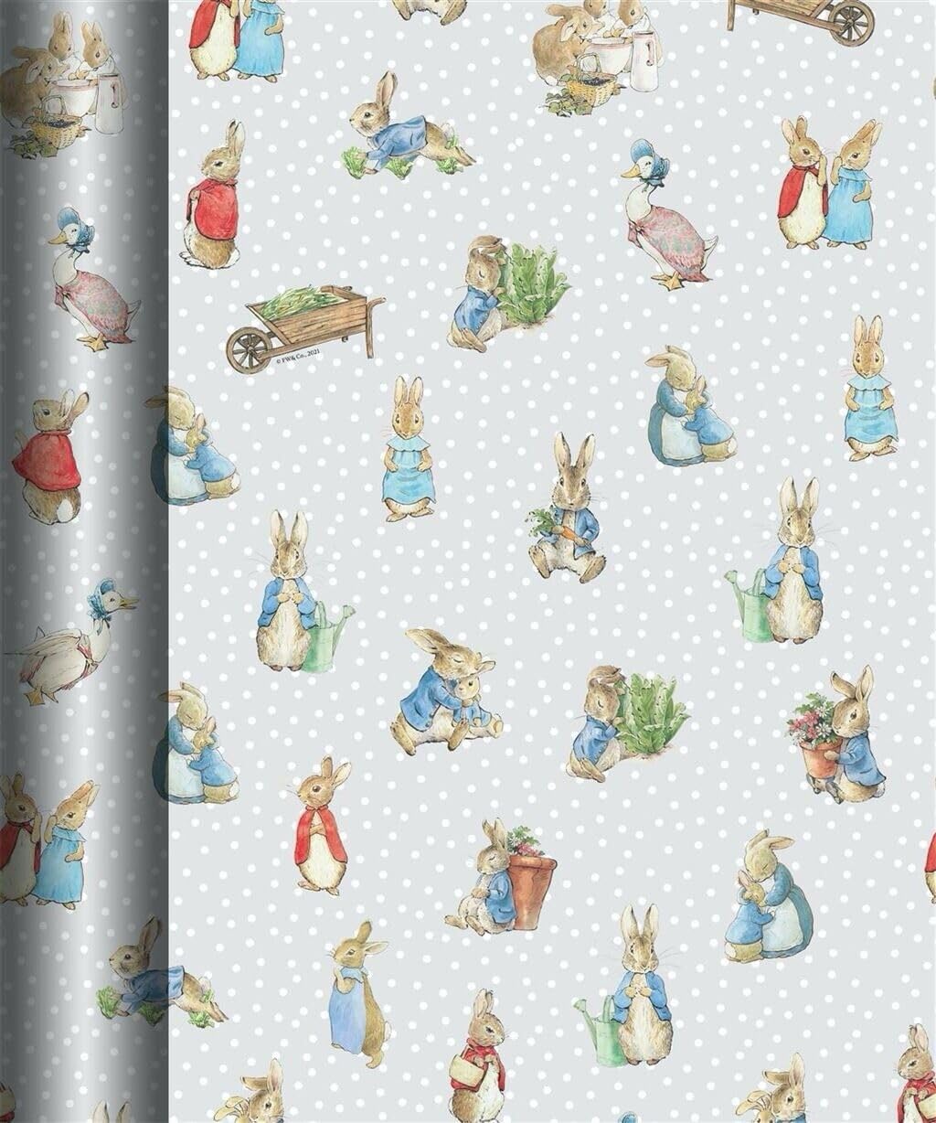 Peter Rabbit Wrapping Paper 3 x 2 metre rolls for Birthday Christmas Christening
