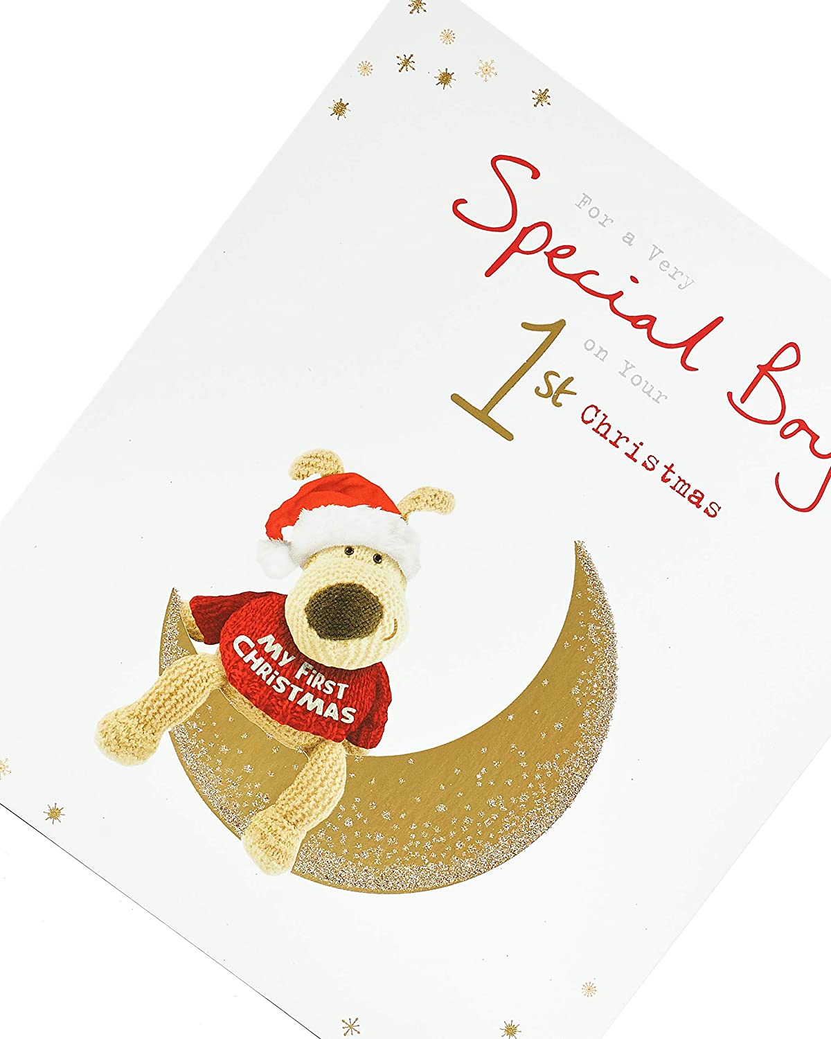 Boofle Celebrate 1st Christmas Card for Baby Boy 