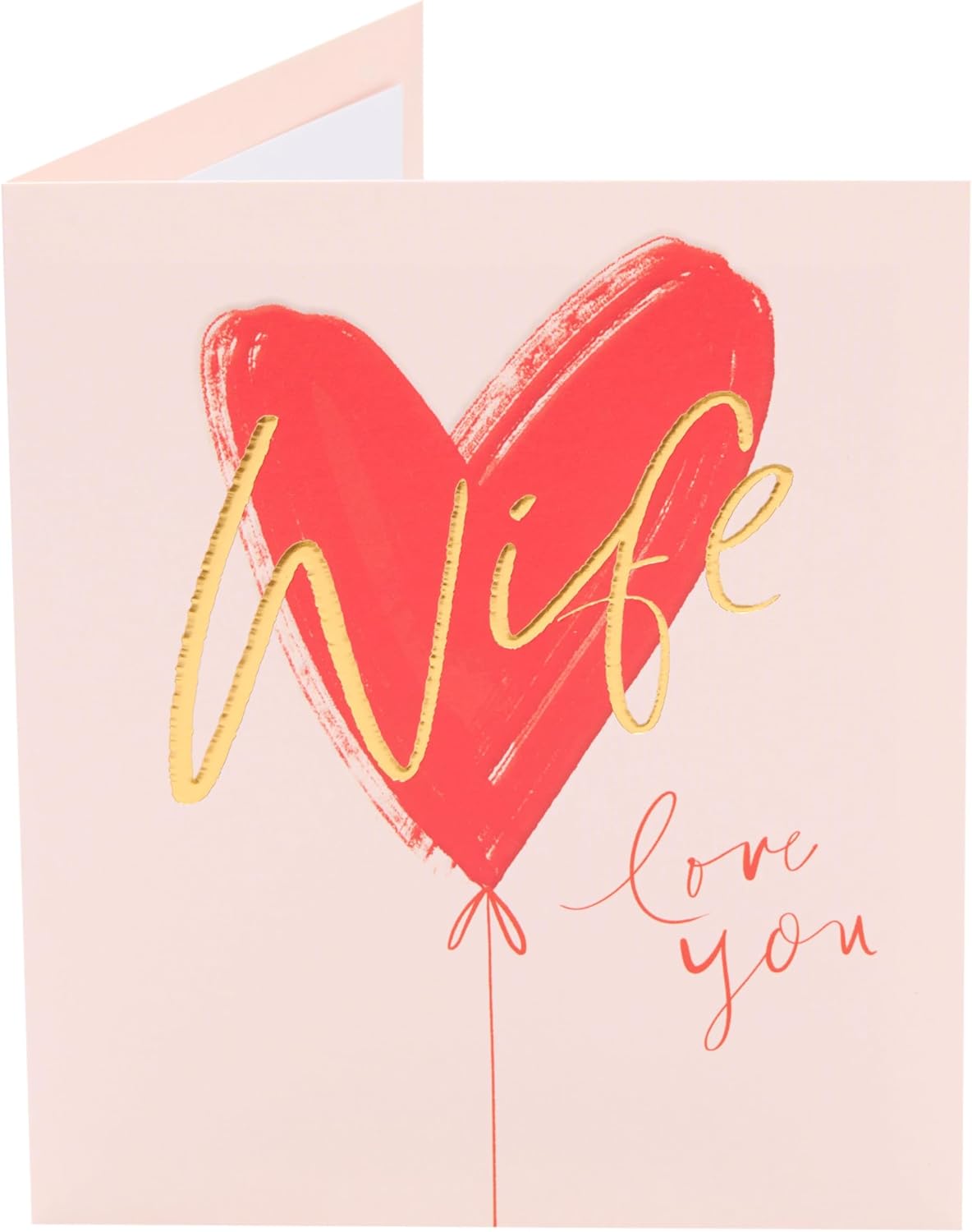 Red Heart Balloon Design Wife Valentine's Day Card
